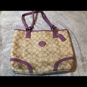 Coach shoulder bag - purple and cream